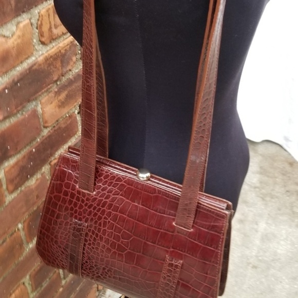 Claudia Barnes  Vintage embossed leather‎ bag - Picture 4 of 12